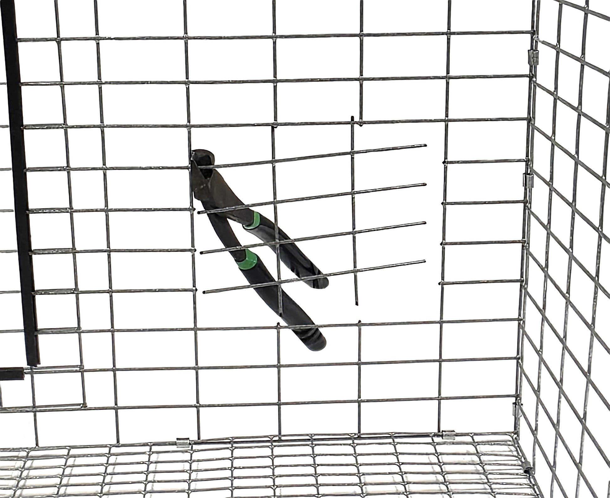 Texas USA made 6-inch hanging rabbit feeder with sifter base and ID tag, designed for rabbit, ferret, chinchilla, and guinea pig supplies.