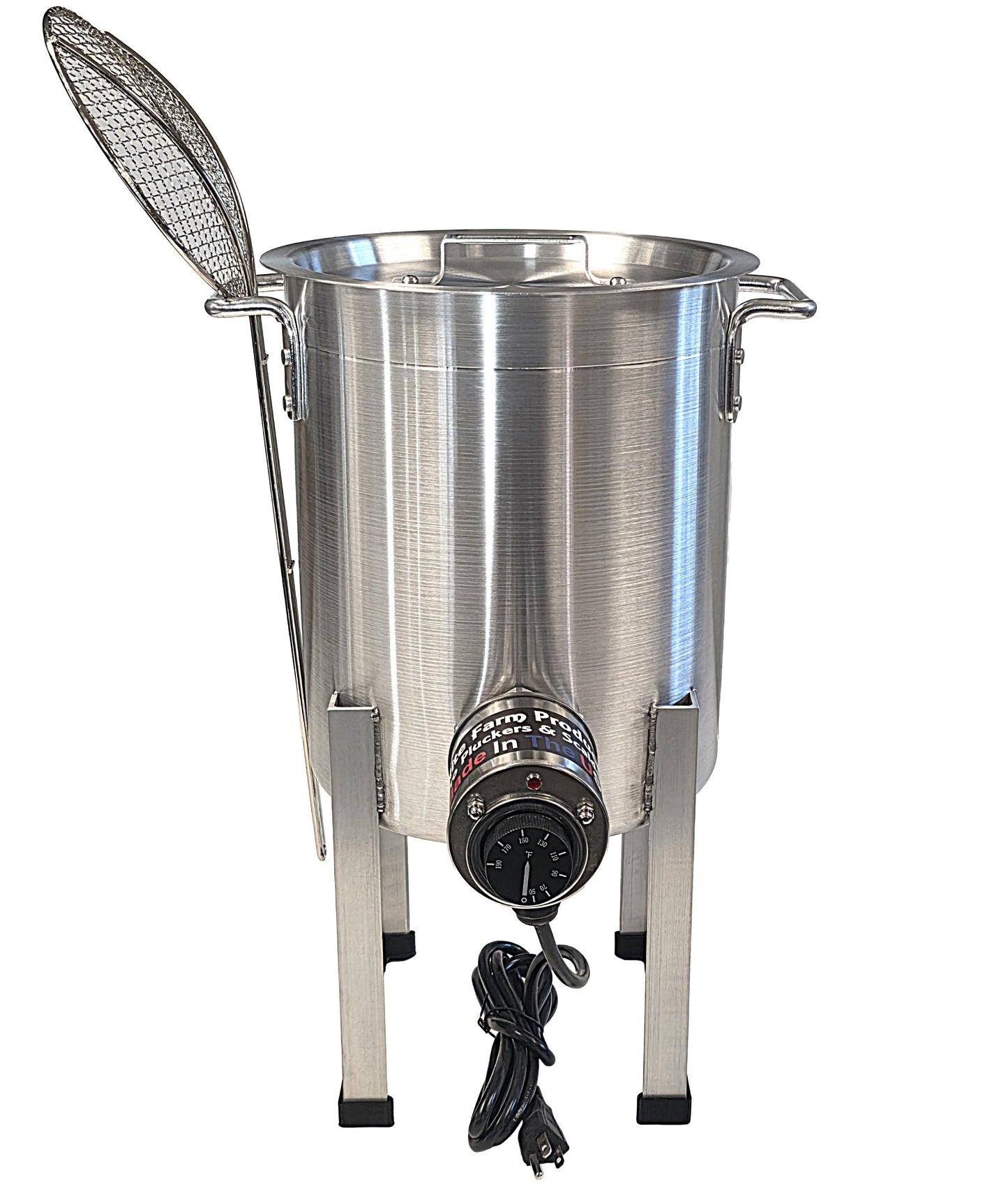 Pro USA Quail Plucker and 4-gallon scalder from coopsnmore.com, 120V, 1,000W for small bird processing and plucking.