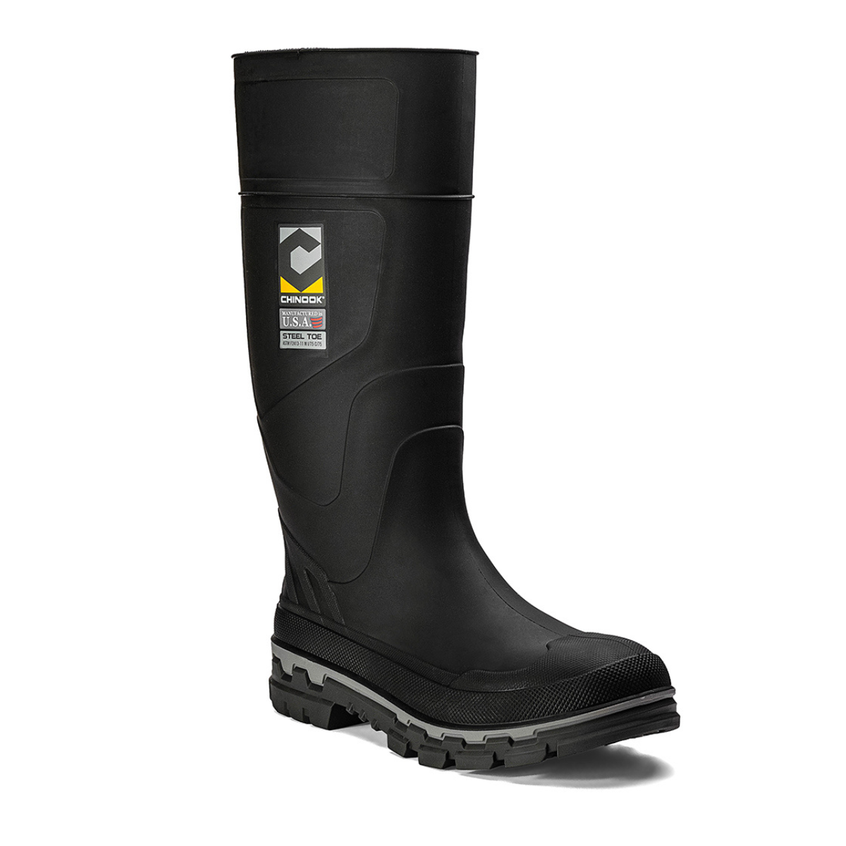 Kickaxe 15" Steel Toe Waterproof Rubber Boot – Black/Grey - Blessings Grow Meadows
