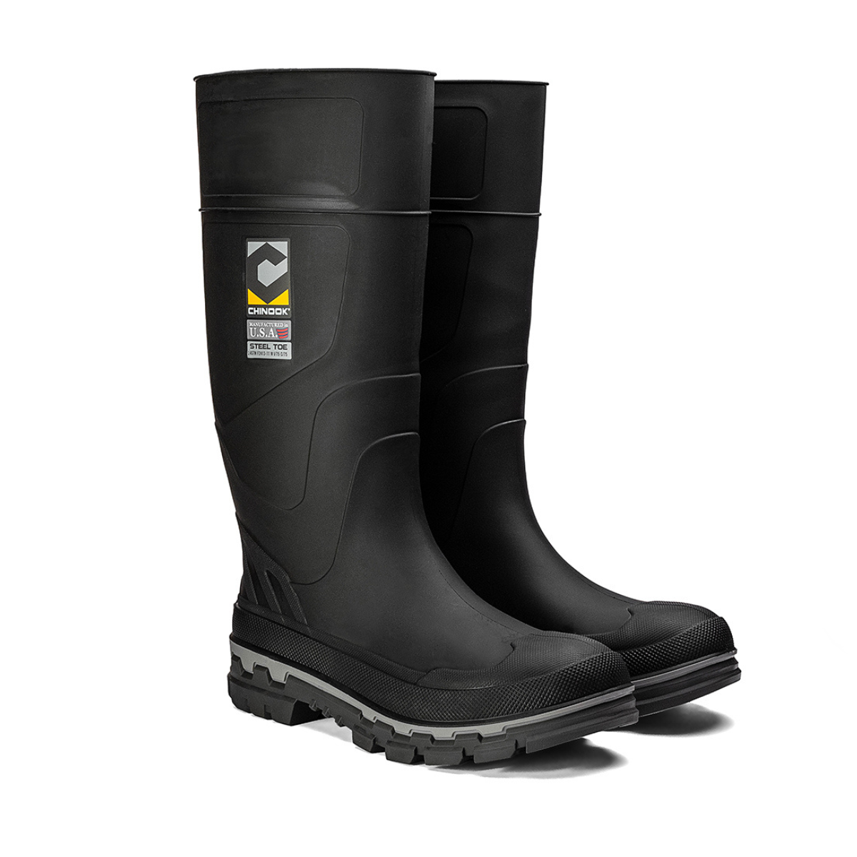 Kickaxe 15" Steel Toe Waterproof Rubber Boot – Black/Grey - Blessings Grow Meadows