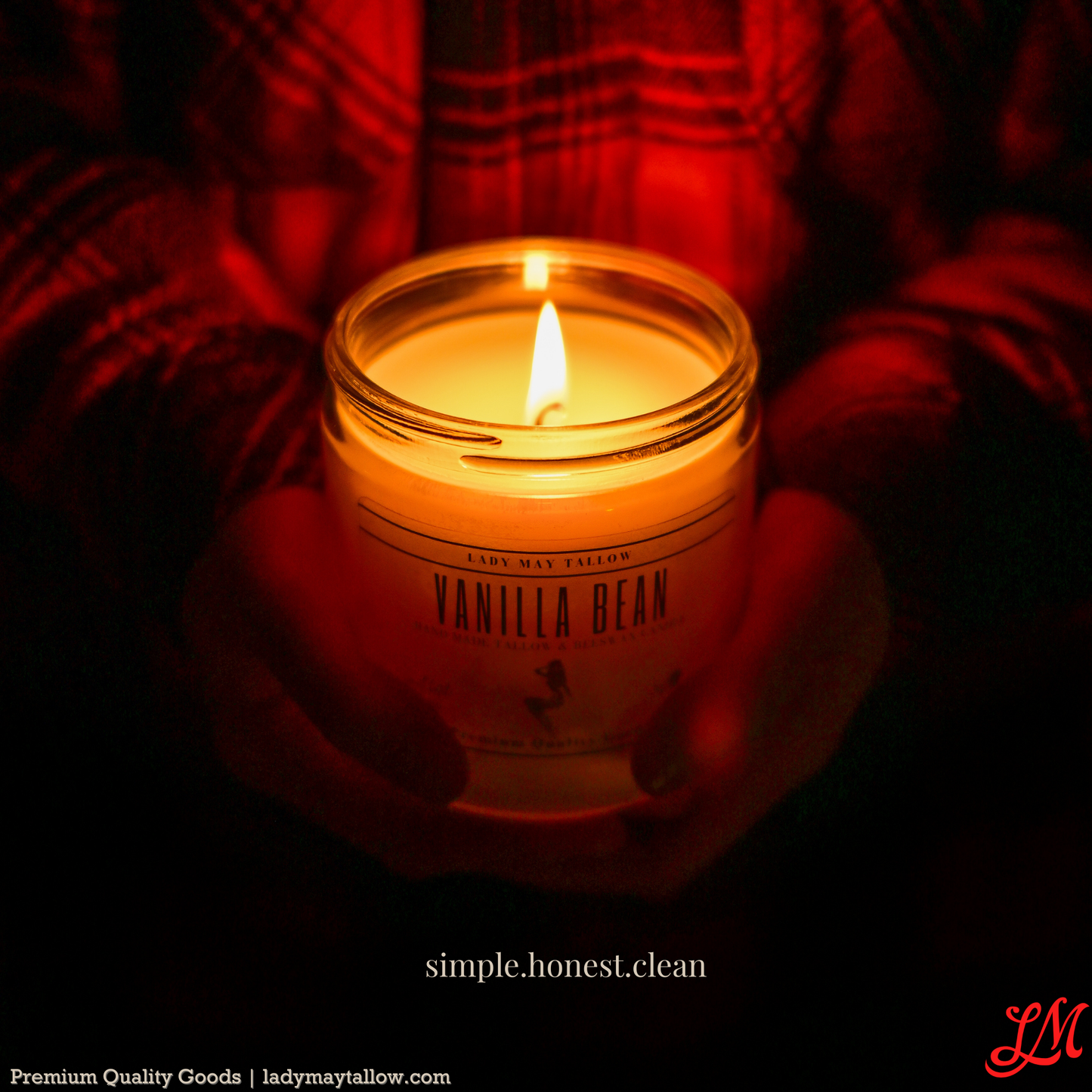 Lady May Tallow "Classic" Tallow & Beeswax Candle 16oz | 7 Natural Scents | Non-Toxic Clean Burning