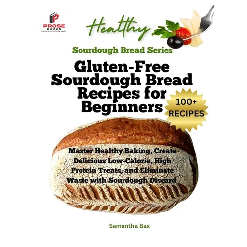 Cover of "Gluten-Free Sourdough Bread Recipes for Beginners" paperback book by splitShops, featuring a rustic bread loaf and baking ingredients.