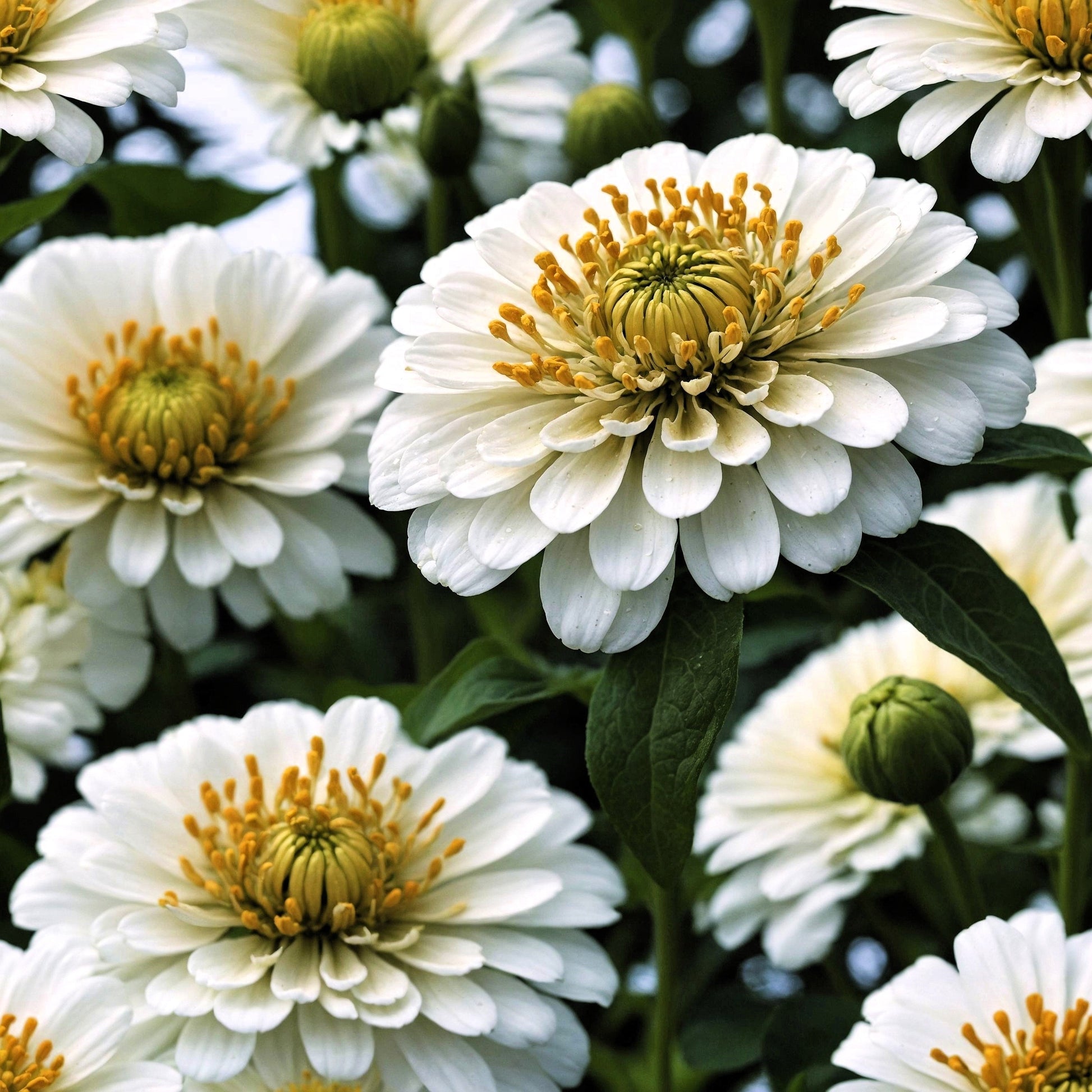 250 White POLAR BEAR ZINNIA Elegans Flower Seeds - Blessings Grow Meadows -