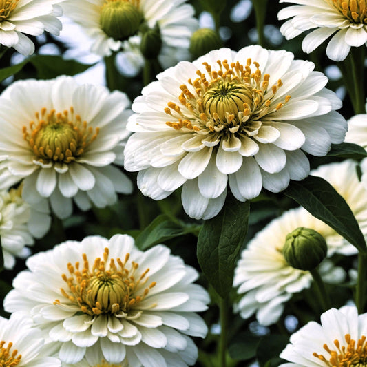 250 White POLAR BEAR ZINNIA Elegans Flower Seeds - Blessings Grow Meadows -