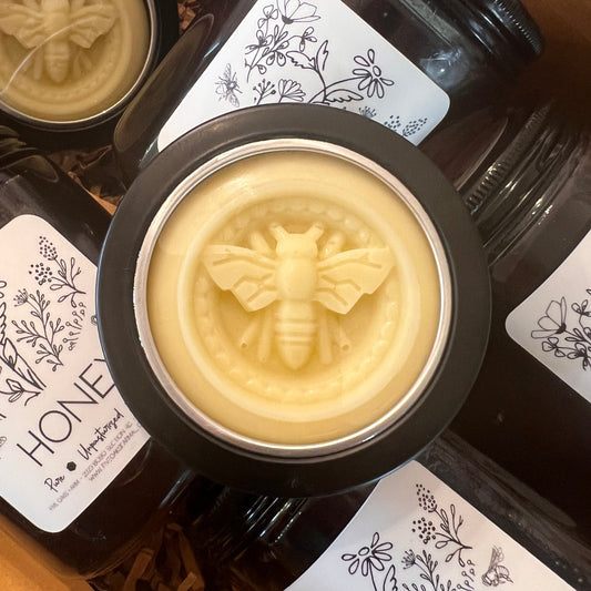 Natural lotion bar from Five Oaks Farm, handcrafted skincare product with a rustic, farm-inspired appearance and natural ingredients.