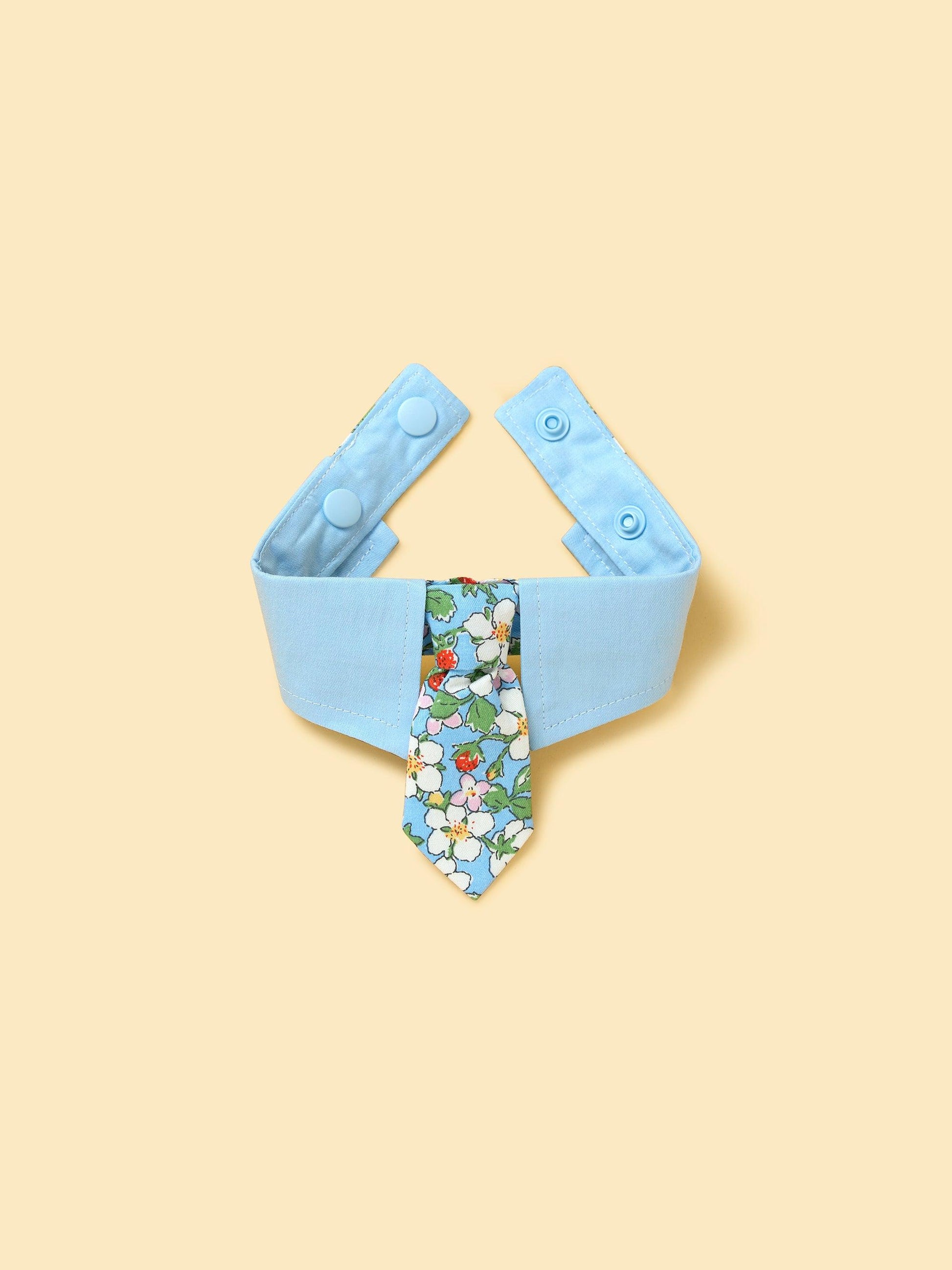 Blue Botanique Necktie Bandana - BarkBarkBaby ~ Blessings Grow Meadows