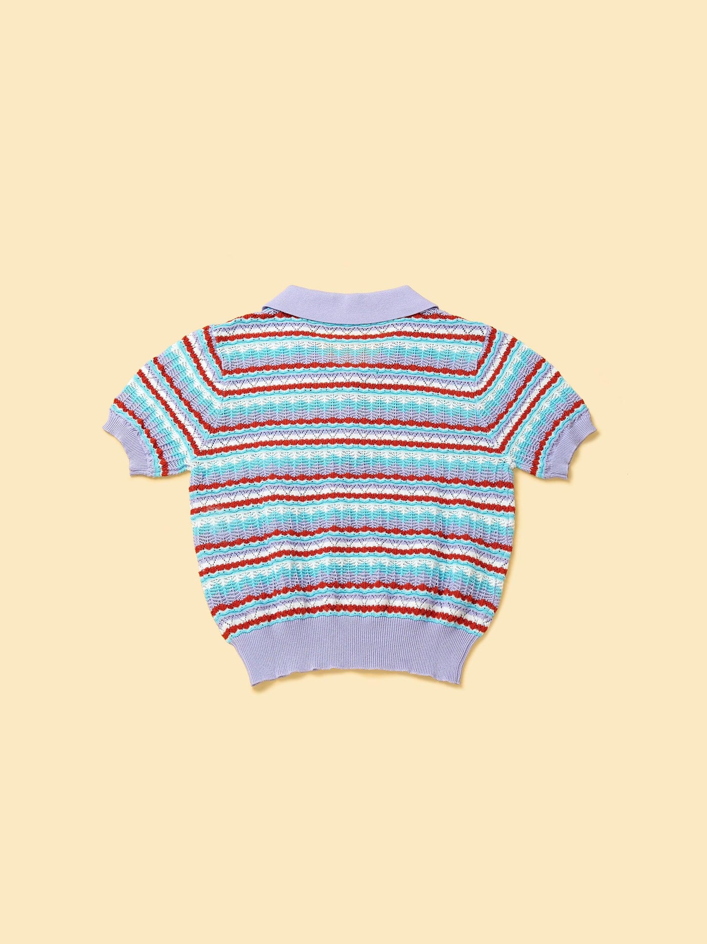 Pet & Me Spring Summer Lavender Crochet Short Sleeve Polo Shirt - BarkBarkBaby ~ Blessings Grow Meadows