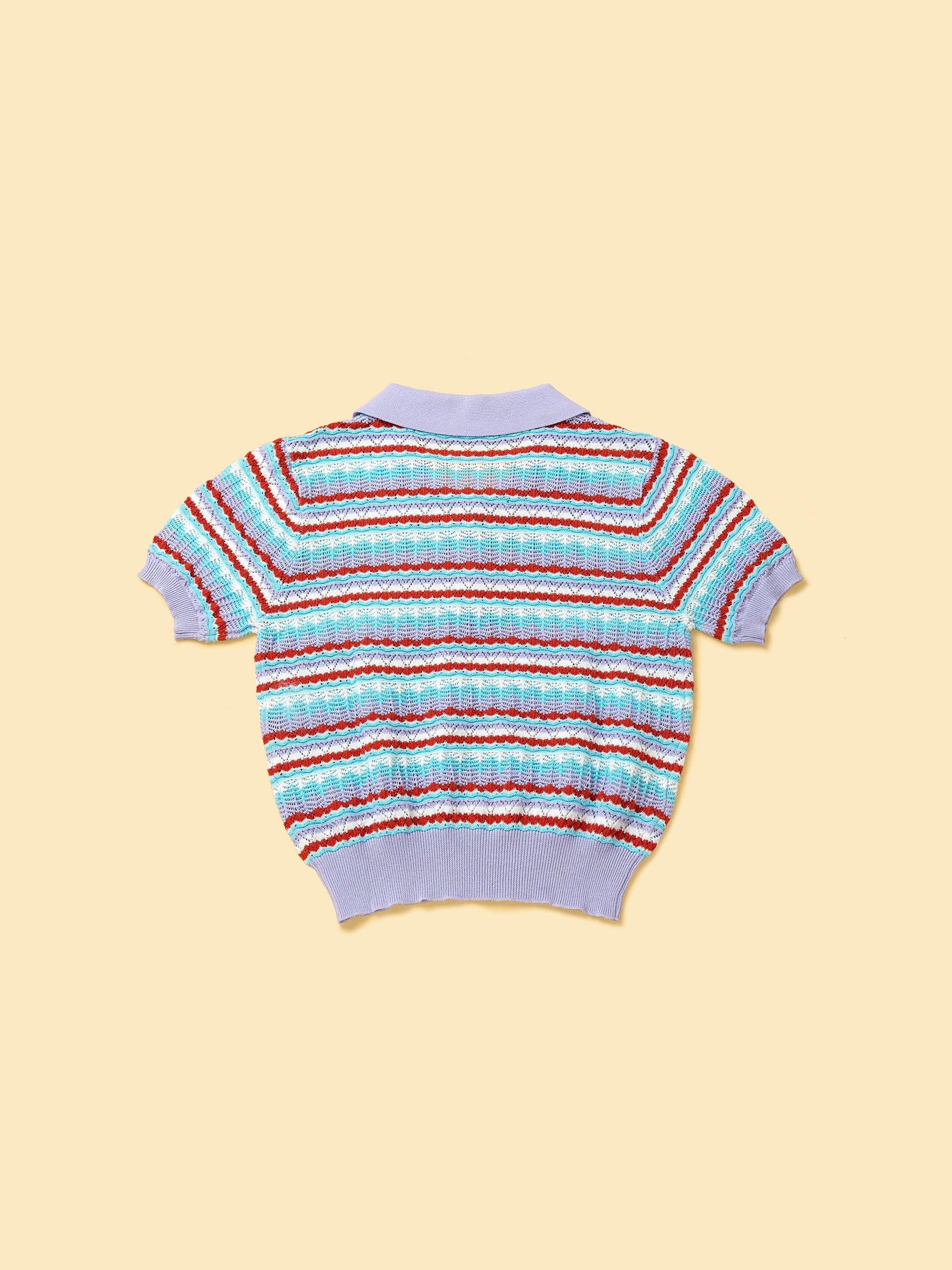 Pet & Me Spring Summer Lavender Crochet Short Sleeve Polo Shirt - BarkBarkBaby ~ Blessings Grow Meadows