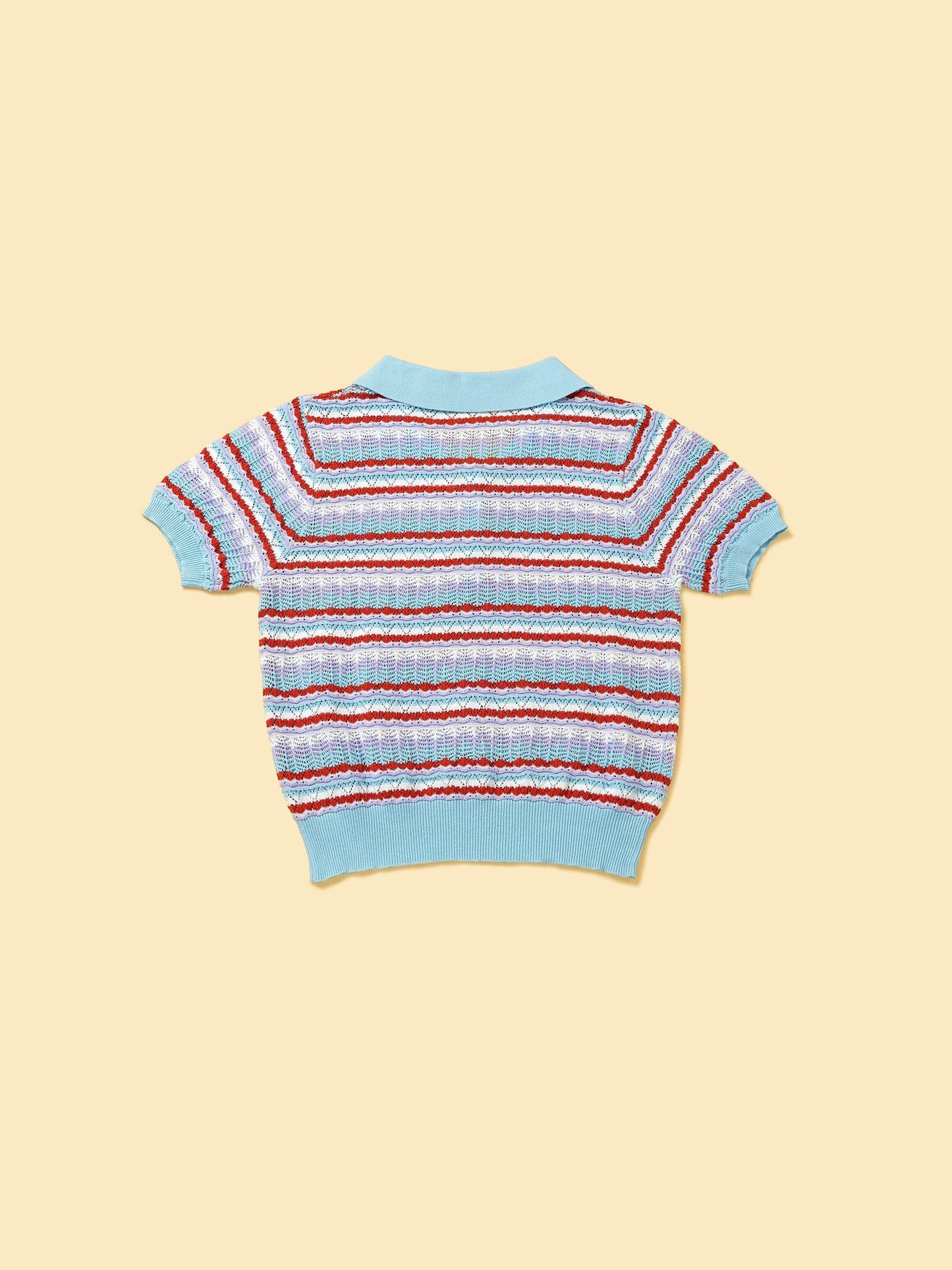 Pet & Me Spring Summer Blue Ocean Crochet Short Sleeve Polo Shirt - BarkBarkBaby ~ Blessings Grow Meadows