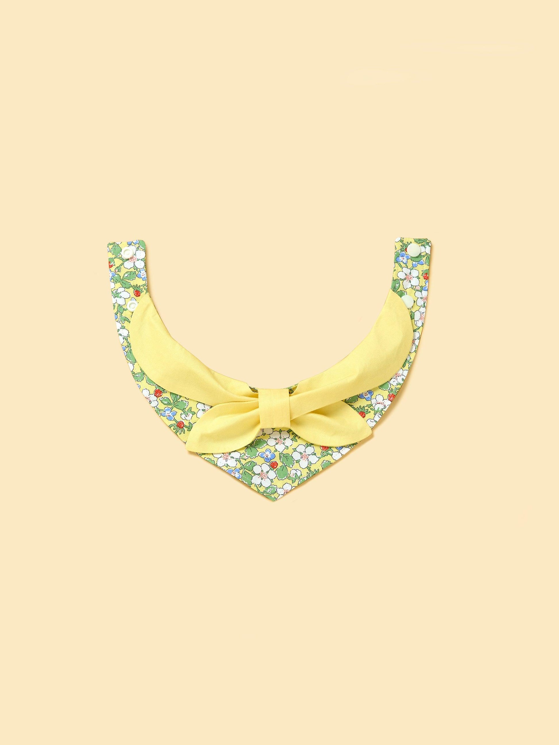 Bowtiful Garden Butter Yellow Floral Bandana - BarkBarkBaby ~ Blessings Grow Meadows