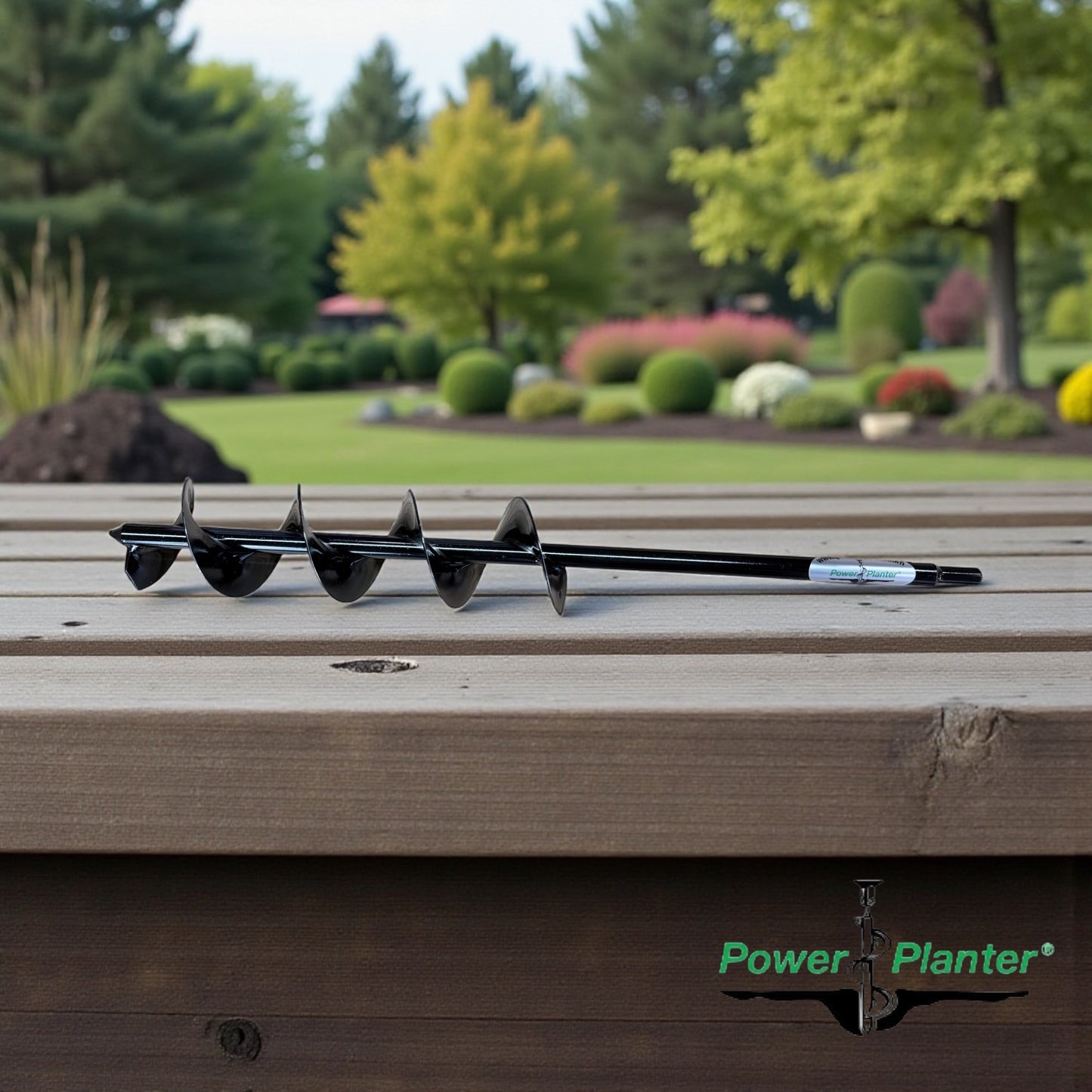 Heavy duty Power Planter Augers extended length bulb auger with 3-inch diameter for deep planting or soil work.