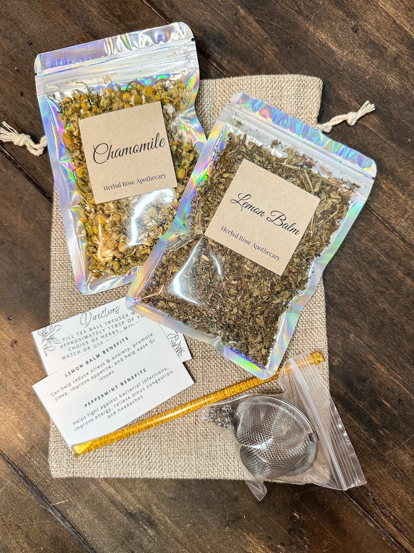 Herbal Tea Gift Bag - 2 herb gift bag - Blessings Grow Meadows