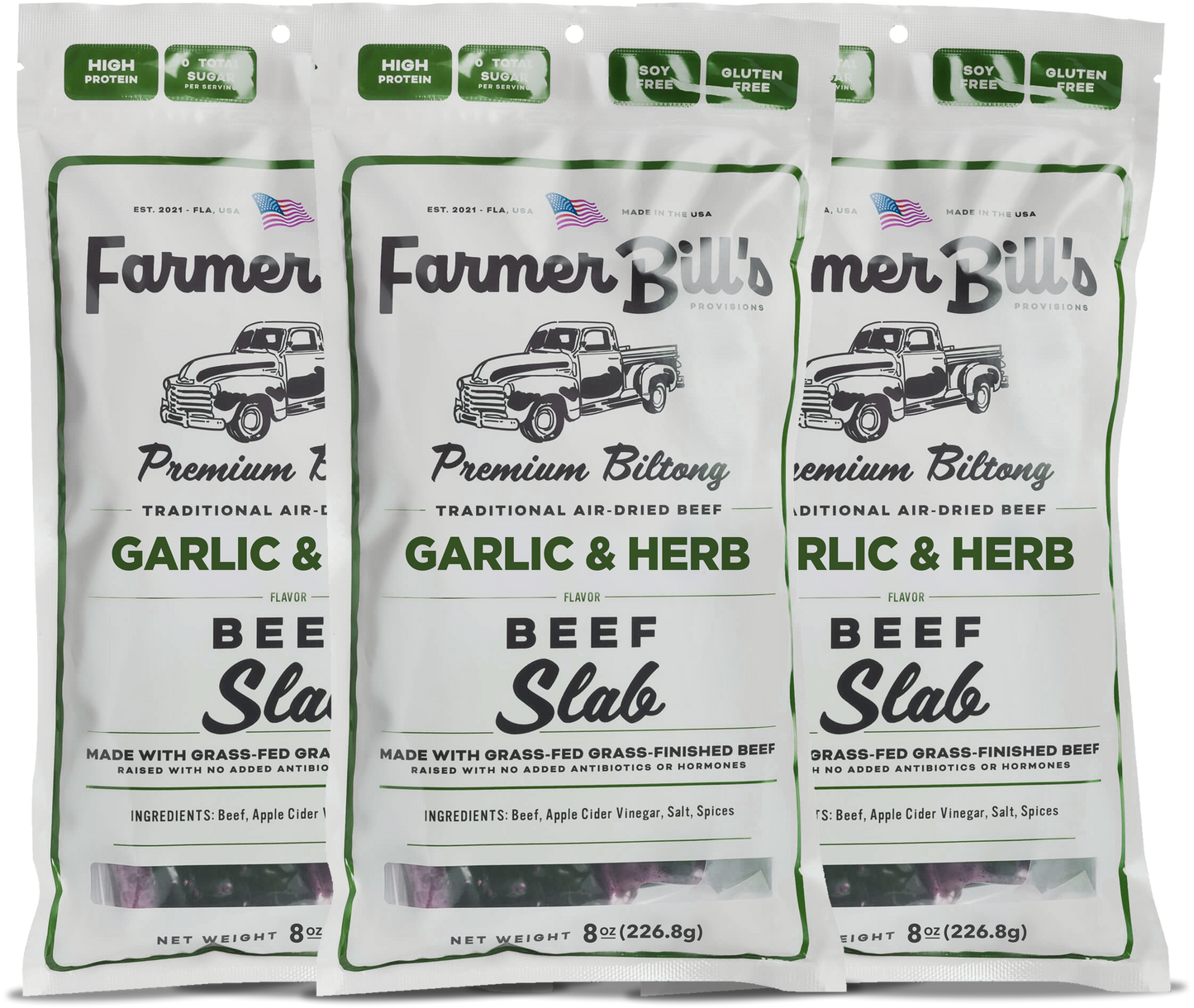 8 oz Garlic & Herb Beef Biltong Slab - Blessings Grow Meadows