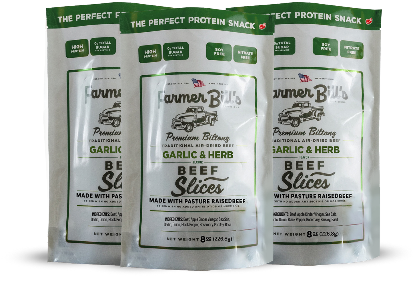 1/2 lb Sliced Garlic & Herb Beef Biltong - Blessings Grow Meadows