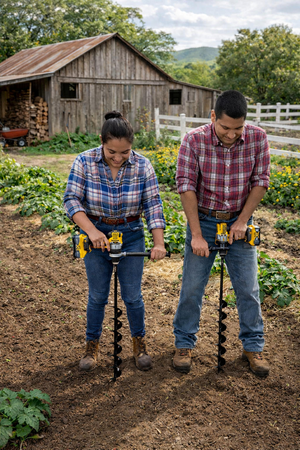 Heavy duty Power Planter Augers extended length bulb auger with 3-inch diameter for deep soil drilling.