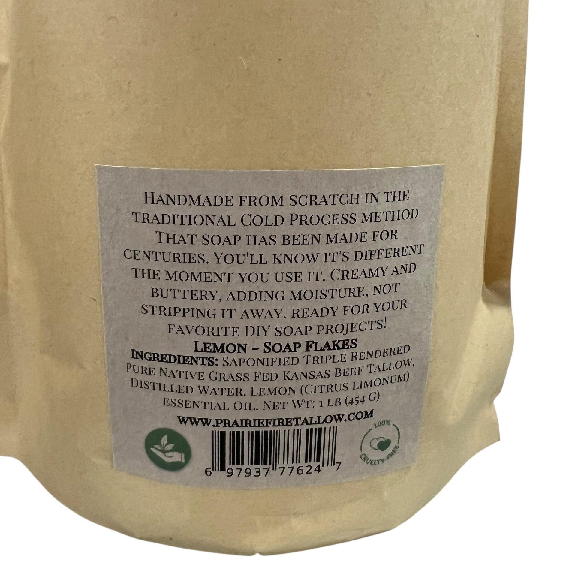 Pure Beef Tallow Soap Flakes - Made in USA - Grass Fed and Finished - Face, Body and Hair - Cleans, Moisturizes, Soothes, and Hydrates. Natural and Organic - Blessings Grow Meadows