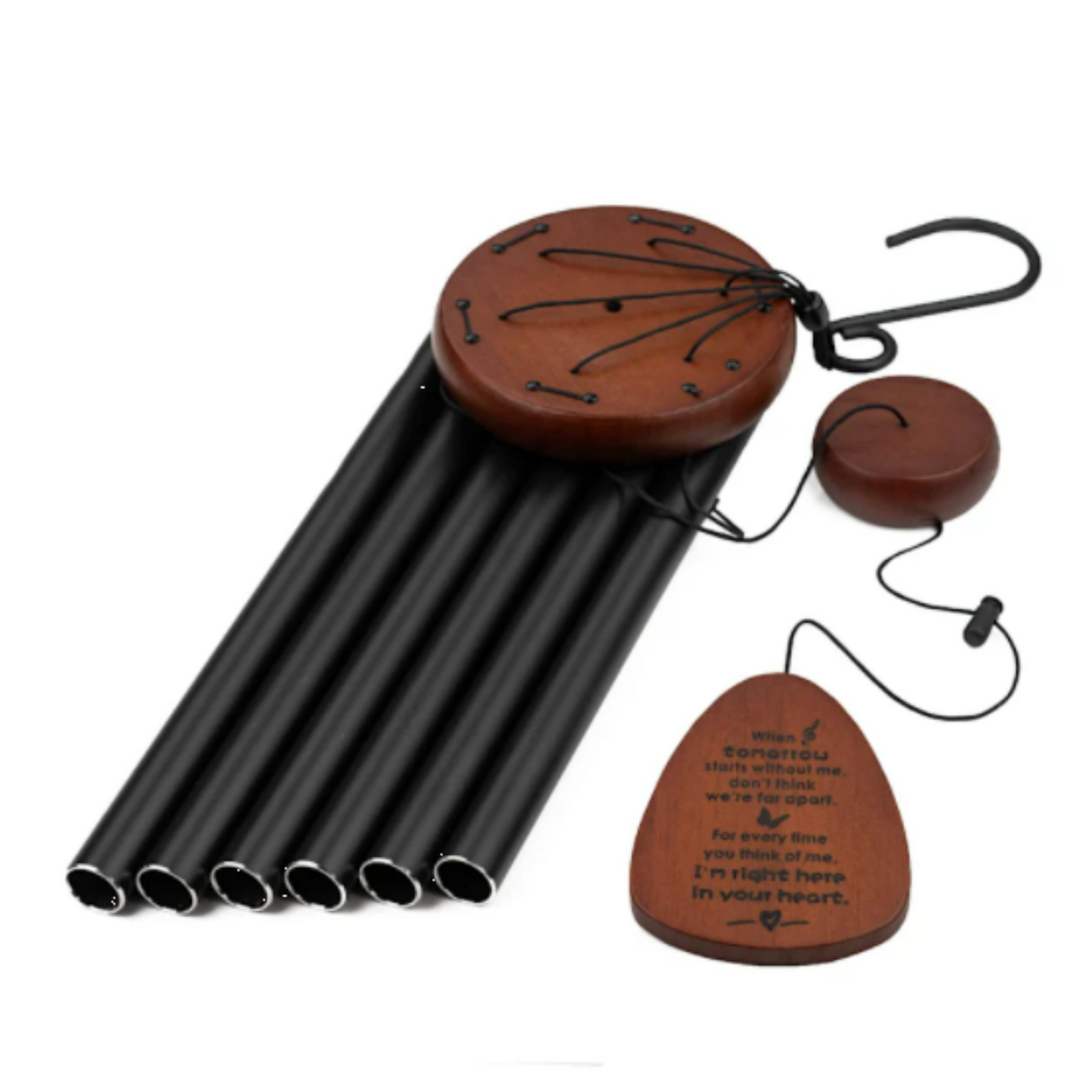 Gift Bundle - Serenity Memorial Wind Chimes - Memorial Heart Included 32” - Blessings Grow Meadows