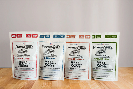 4-Pack Sampler Beef Biltong 16oz - Blessings Grow Meadows -