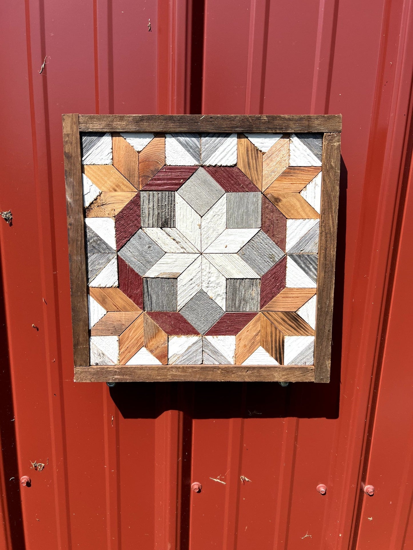 Amish Handmade Barn Quilt - Square (10.5 in x 10.5 in x 1 in)