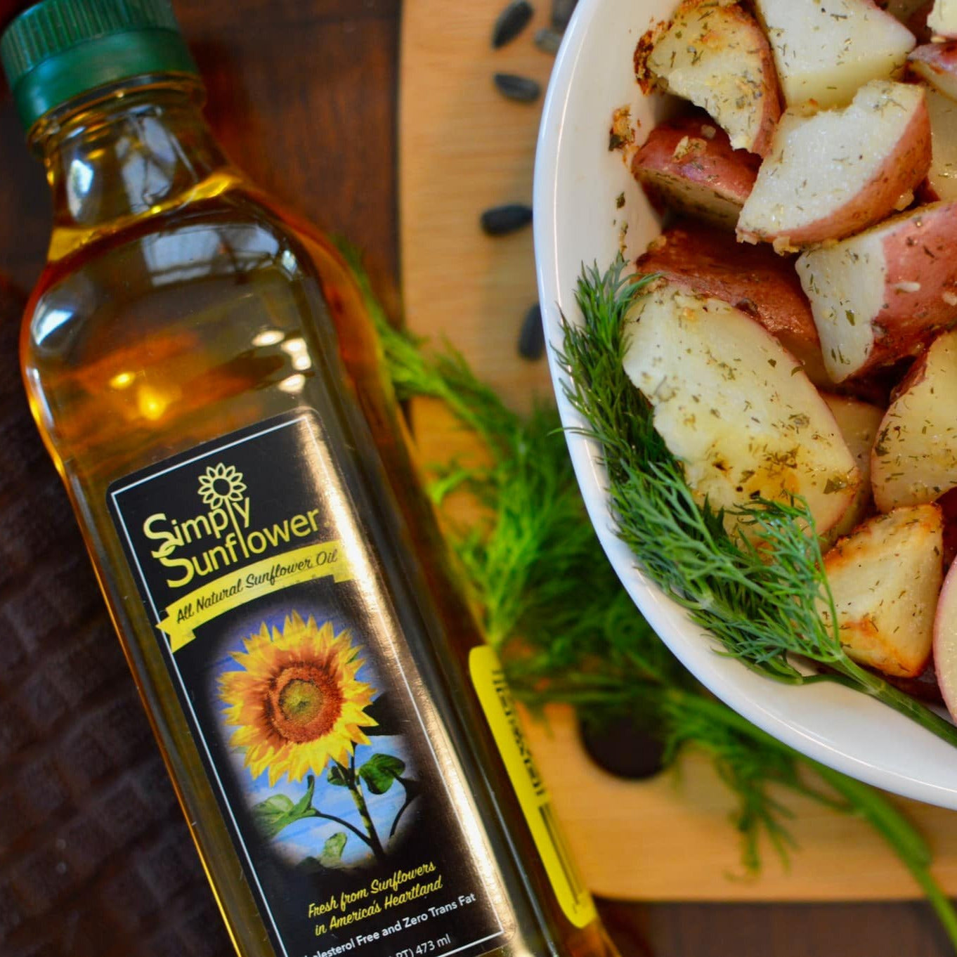 Two 8 oz bottles of Simply Sunflower sunflower oil, non-GMO, gluten-free, nut-free, vegan food multipacks from BuyNebraska.com