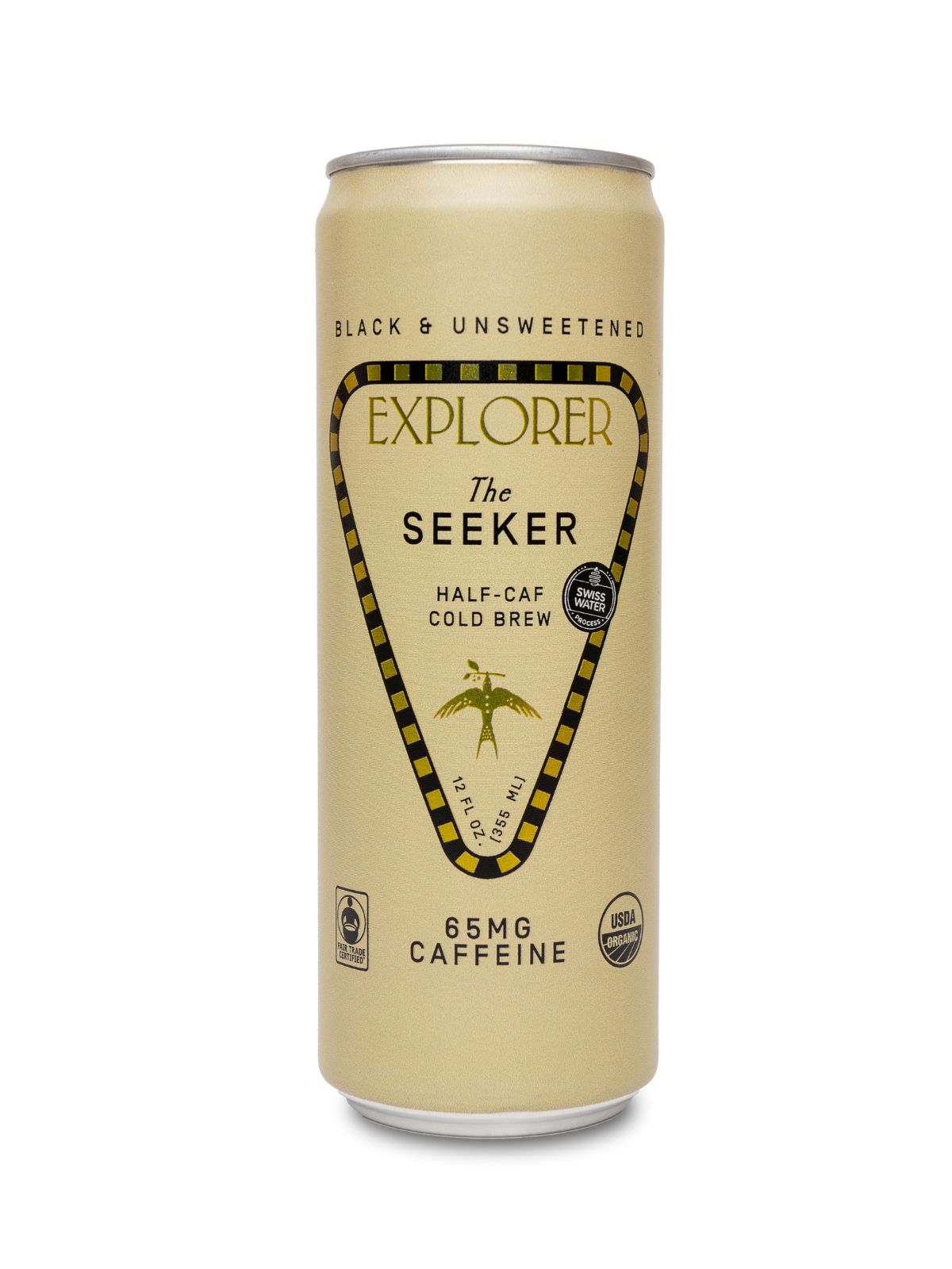 Explorer Cold Brew unsweetened cold brew coffee 12-pack with adjustable caffeine levels, shown in sleek bottles.