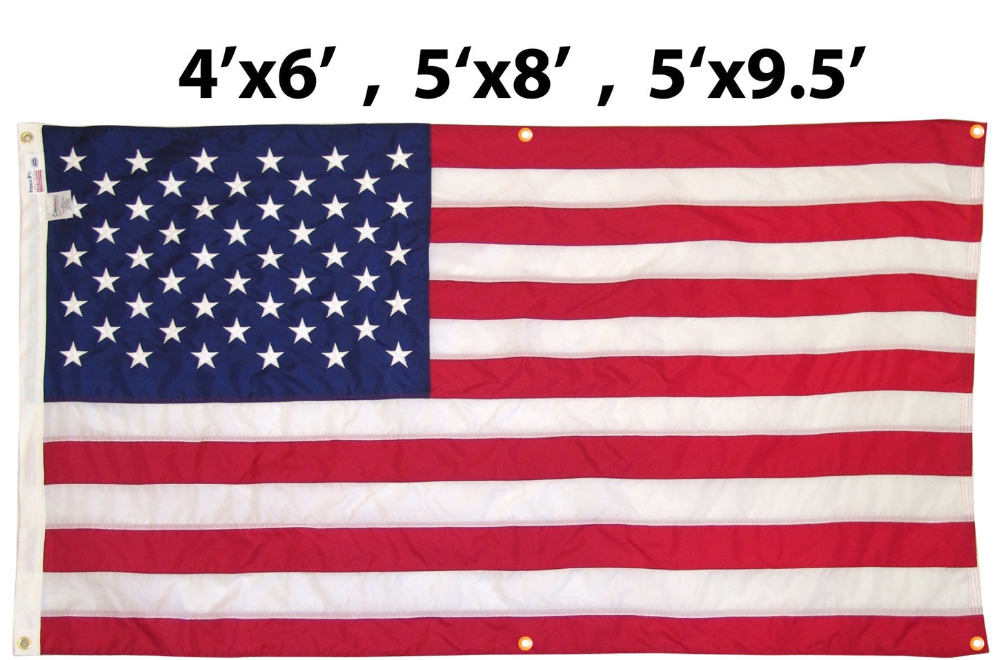 Nylon WallSafe American flag with reinforced grommets, 4x6 feet, wall-mounted, made in USA, by Flagman of America