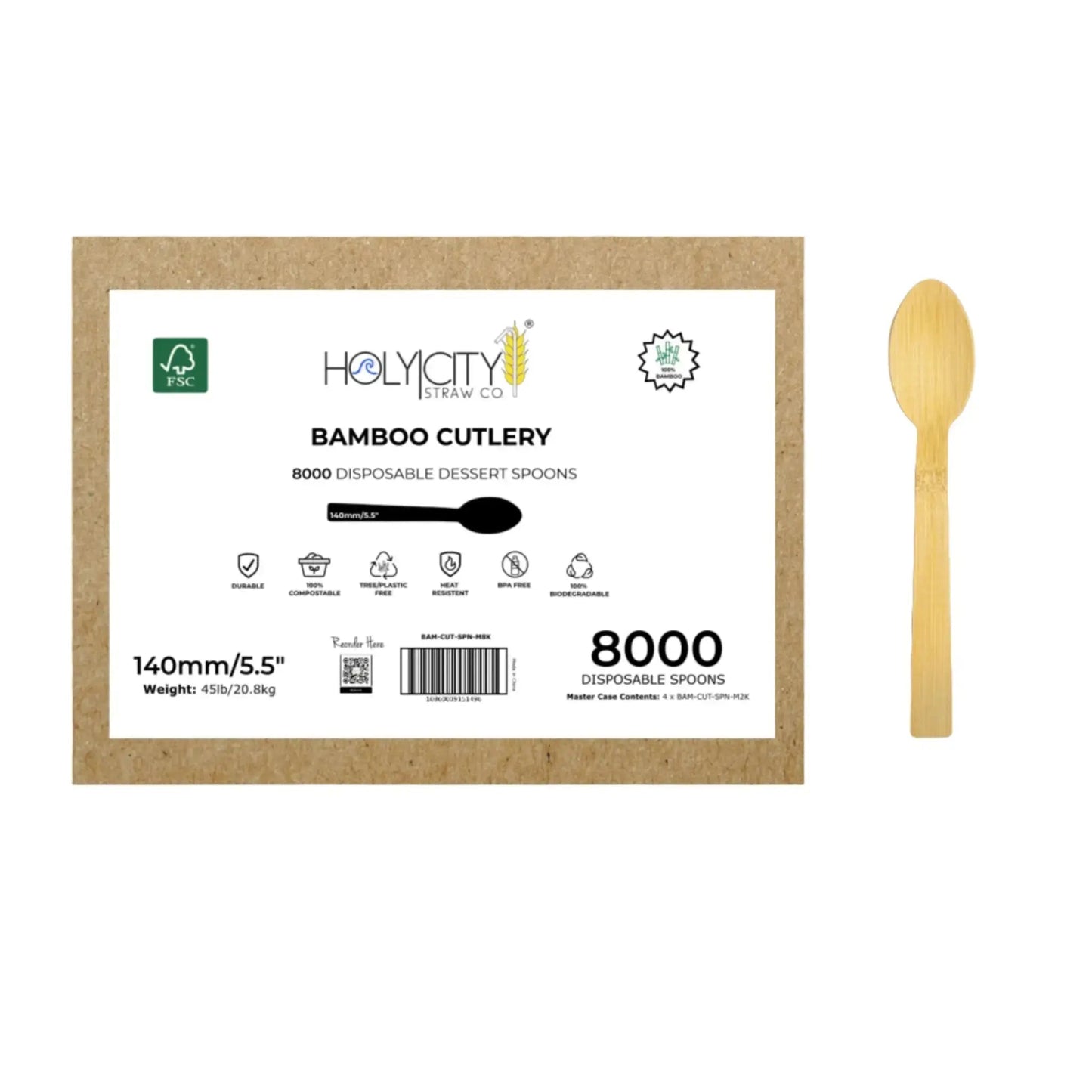 5.5 Bamboo Dessert Spoons - Blessings Grow Meadows -