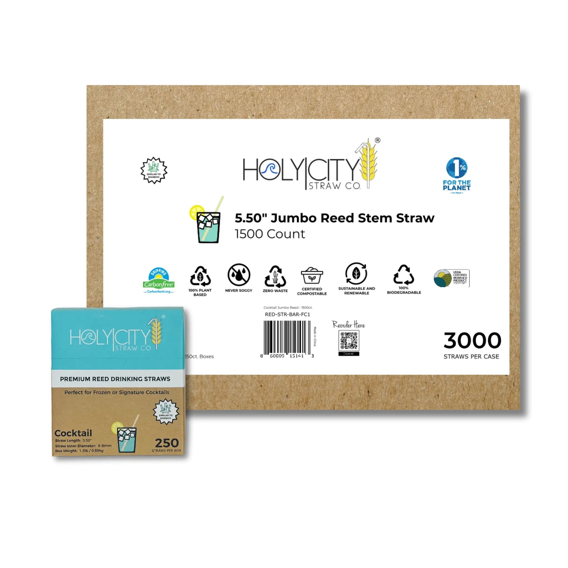 5.5 Jumbo Reed Straws - Blessings Grow Meadows -