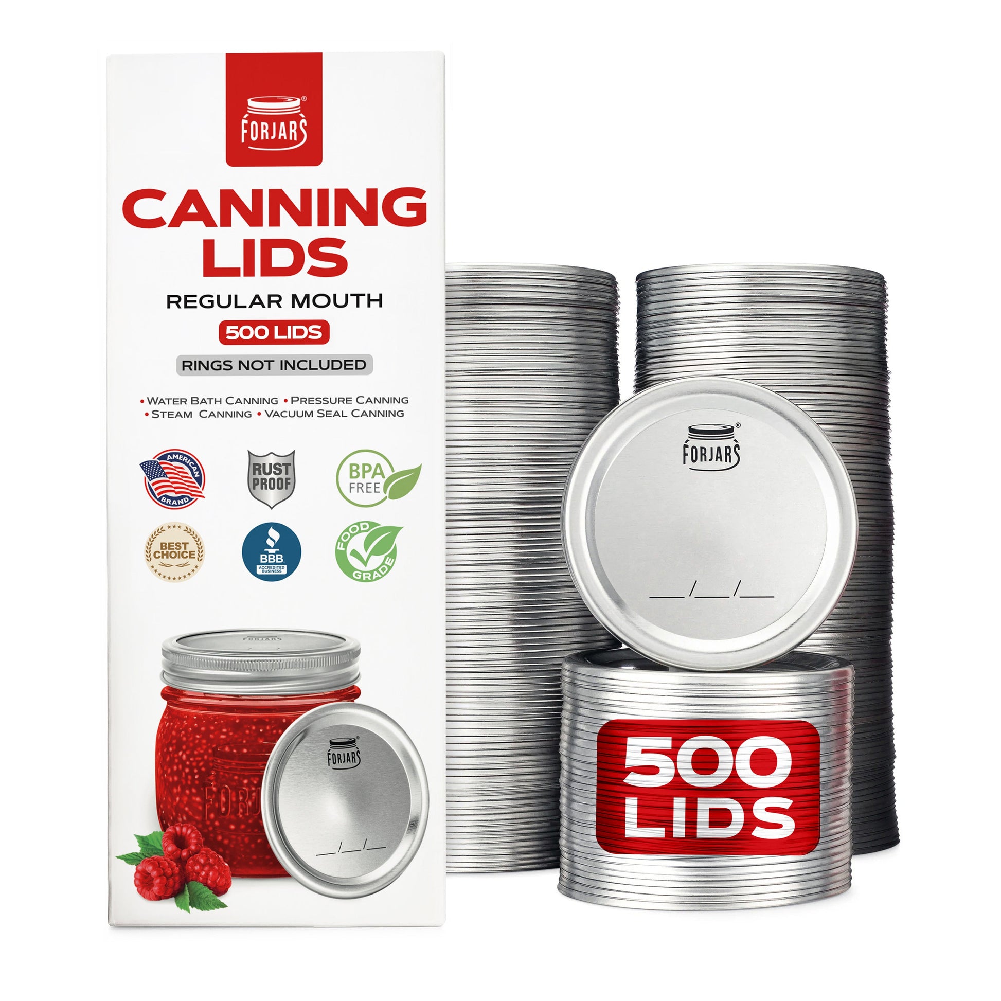 Forjars® - 500 Regular Mouth Canning Lids - Blessings Grow Meadows
