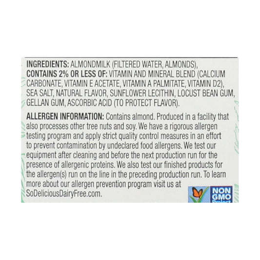 So Delicious Unsweetened Almond Milk Beverage, 32 Fl Oz. (Pack of 6)