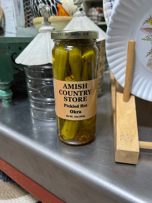 Pickled Hot Okra 16oz