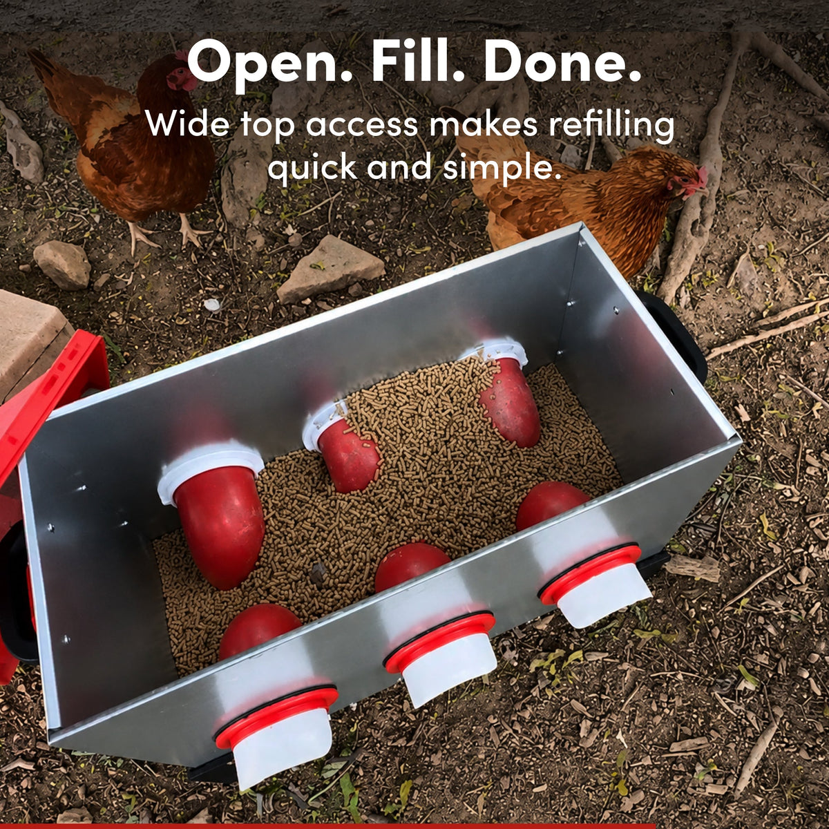 RentACoop Flock Feeder 65 6-Port Feeder