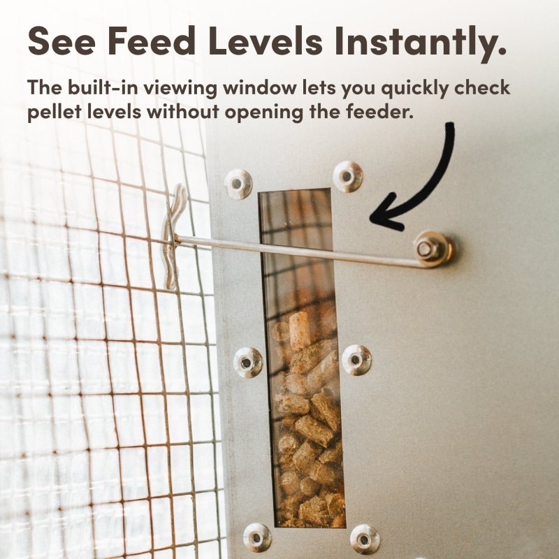 RentACoop RAC Paws 5-pound metal trough feeder for small animals like rabbits, guinea pigs, and ferrets, shown in the image.