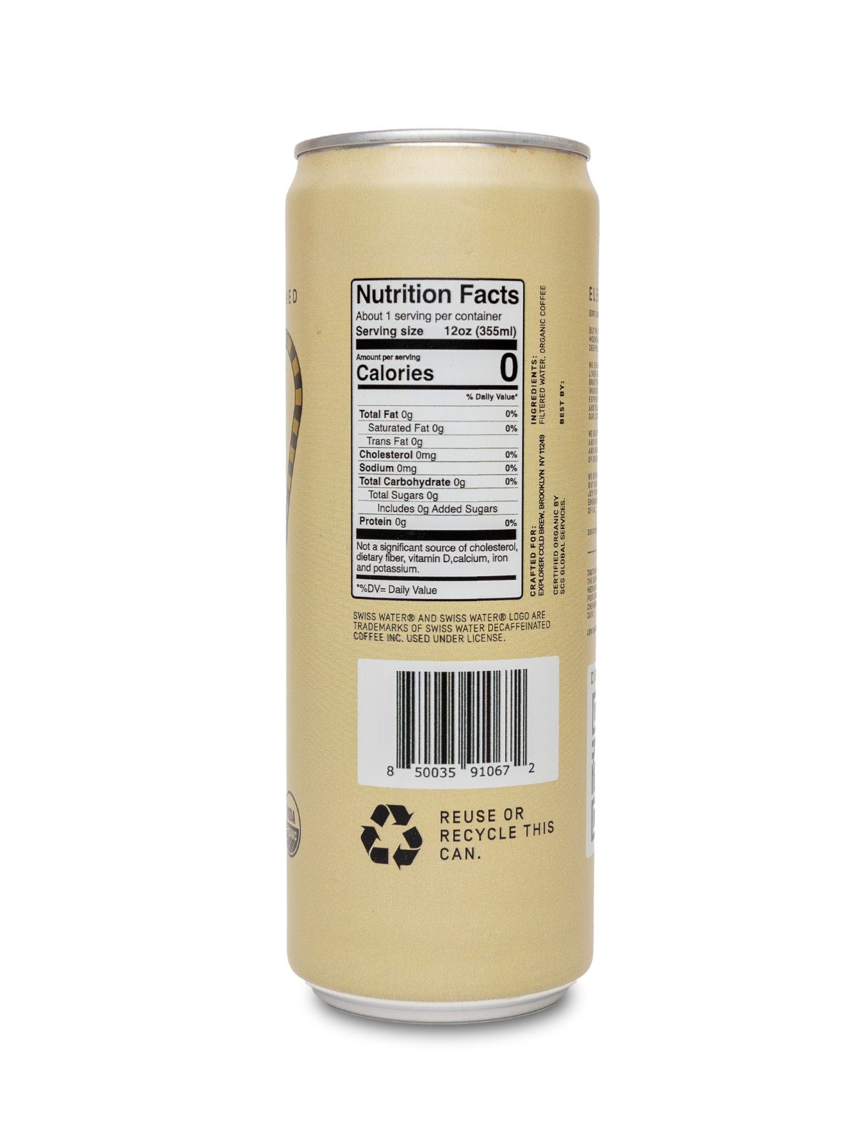 Explorer Cold Brew unsweetened coffee 12-pack with customizable caffeine levels, featuring dark and light brewed cold coffee bottles.