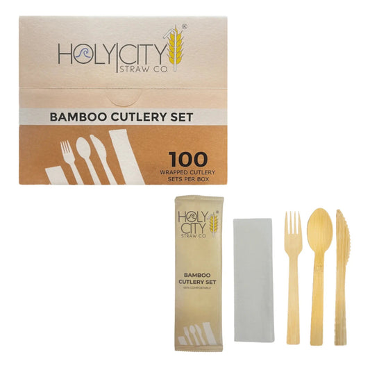 6.7 Wrapped Bamboo Cutlery Set - Blessings Grow Meadows -