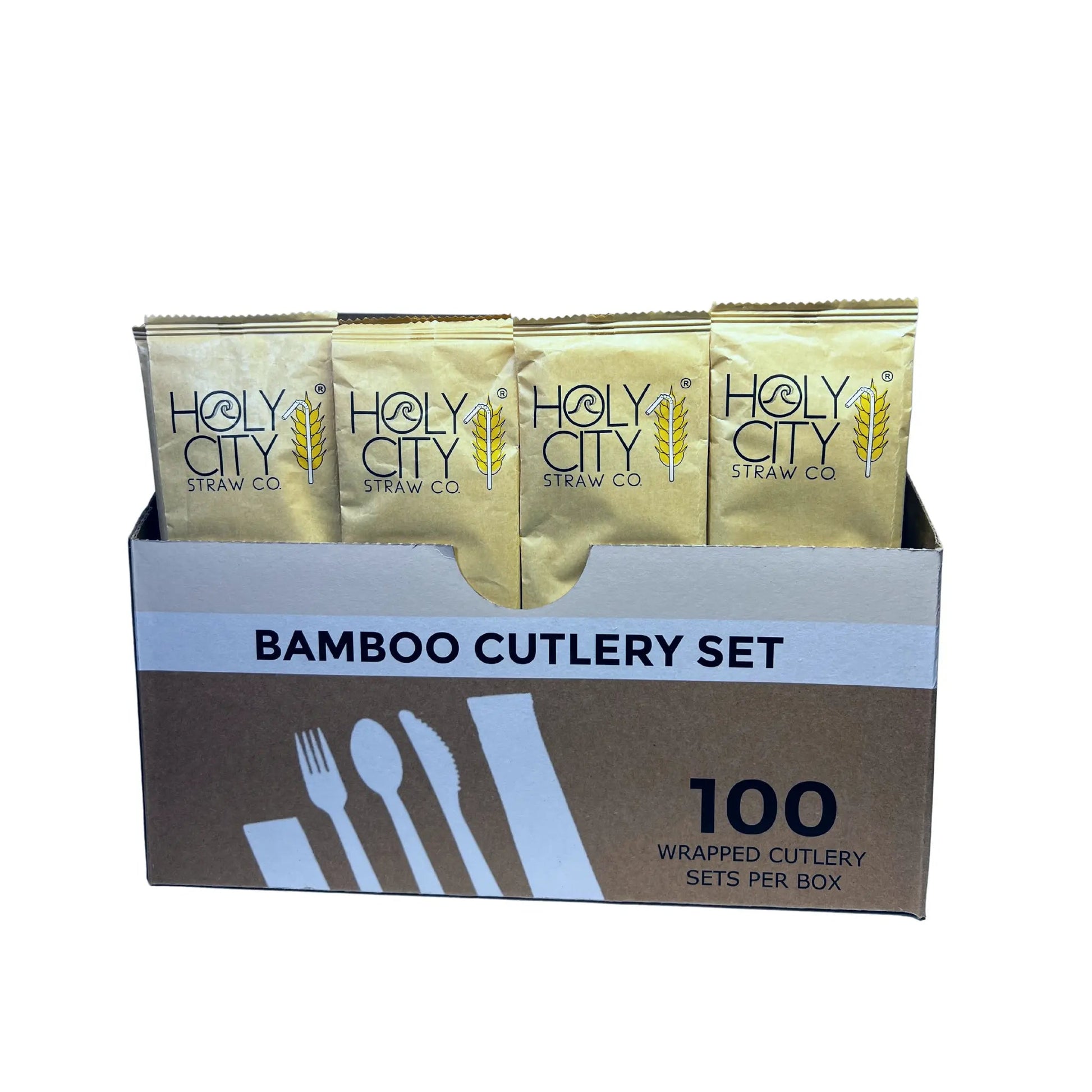 6.7 Wrapped Bamboo Cutlery Set - Blessings Grow Meadows -