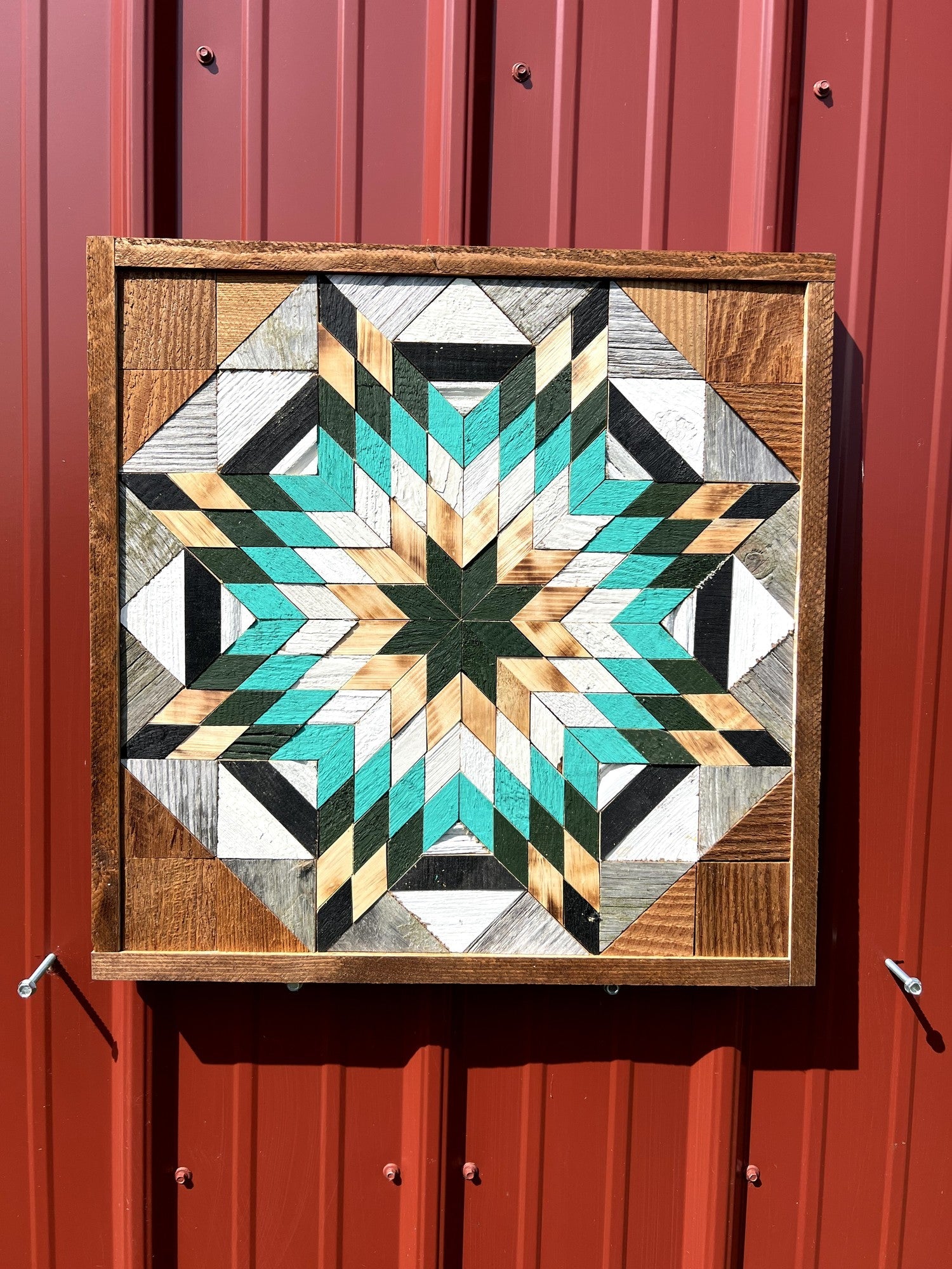 Amish Handmade Barn Quilt - Square (20.75 in x 20.75 in x 1 in) - Amish Country Store ~ Blessings Grow Meadows