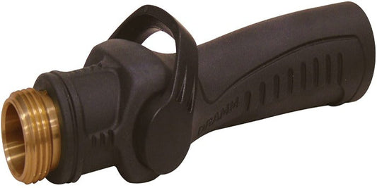 Dramm One Touch Valve for garden irrigation, black plastic tool with easy push-button operation, ideal for watering systems.