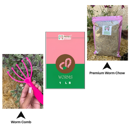 1 LB Worms + Worm Chow + Worm Comb Combo (SC)