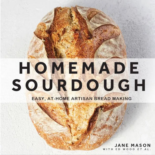 Hardcover book titled "Homemade Sourdough: Easy, At-Home Artisan Bread Making" by Books by splitShops, showing the cover image.