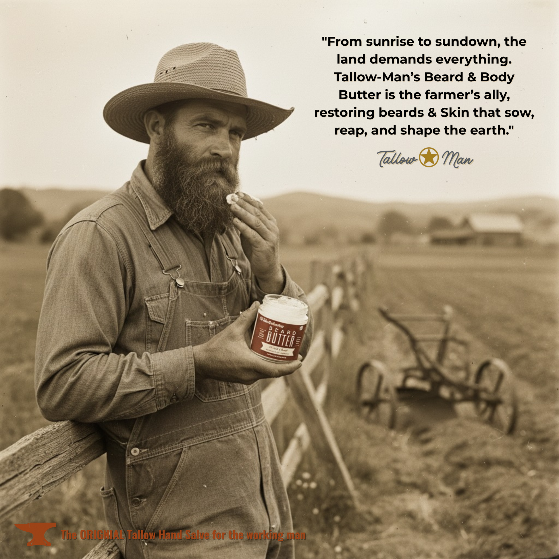 Tallow Man Men’s Beard Butter Trio Gift Box | 100% Natural Tallow - Lady May Tallow ~ Blessings Grow Meadows