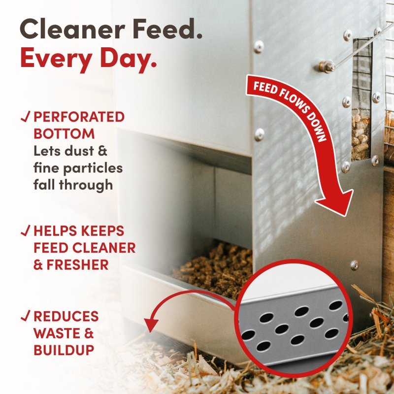 RentACoop RAC Paws 5-pound metal trough feeder for small animals like rabbits, guinea pigs, and ferrets, with a sturdy design.