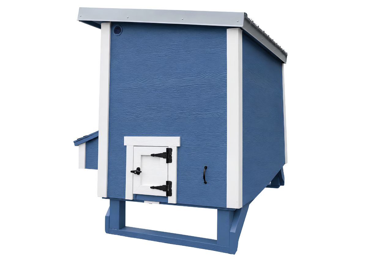 Large OverEZ Chicken Coop designed for up to 15 chickens, featuring spacious outdoor enclosure and secure nesting areas.