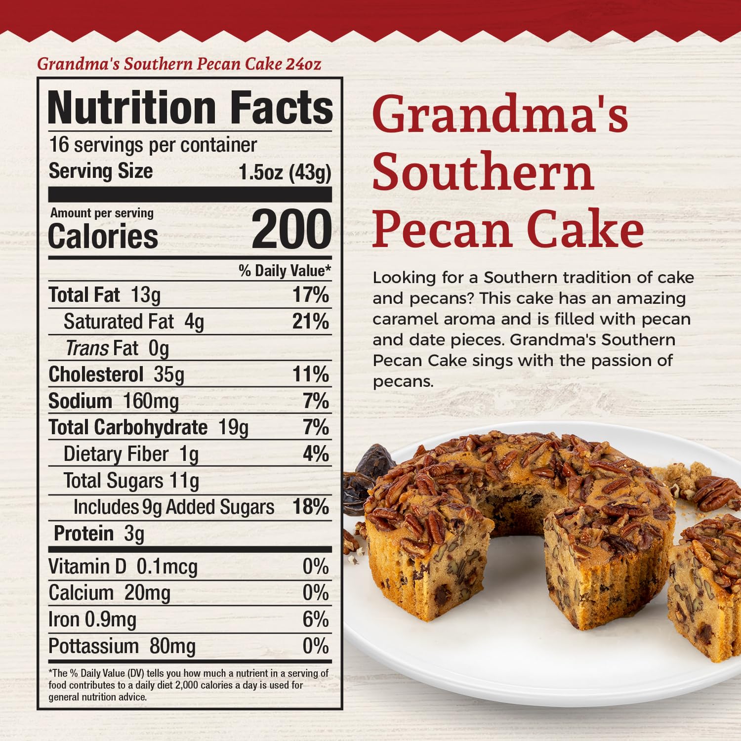 Southern Pecan Cake | 24 oz | Beatrice Bakery - BuyNebraska.com ~ Blessings Grow Meadows