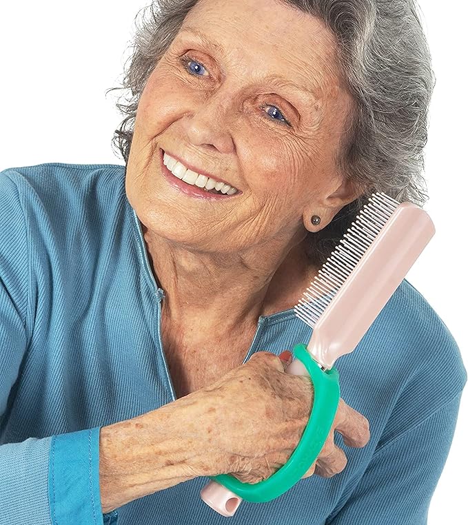 EaZyHold elderly female daily living aid 3-pack with easy grip handles for improved independence and support.