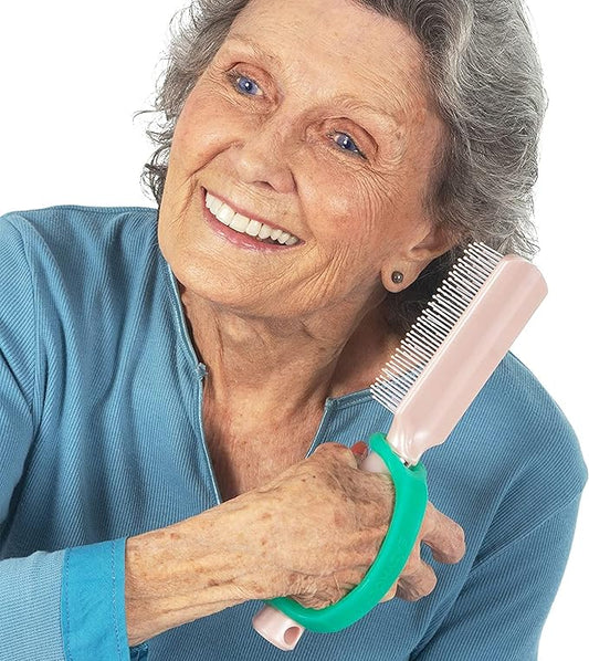 EaZyHold elderly female daily living aid 3-pack with easy grip handles for improved independence and support.