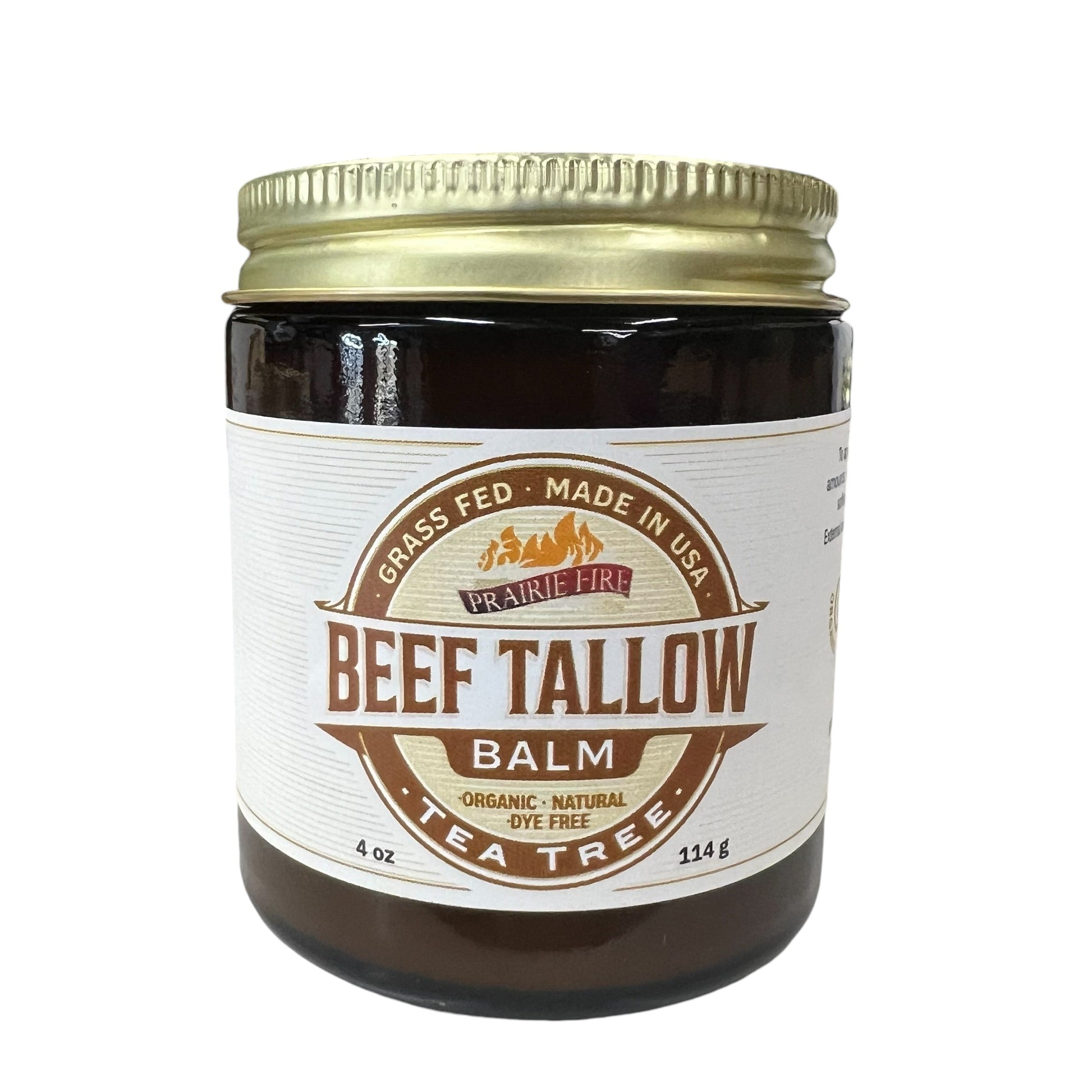 Beef Tallow Balm - 4 oz - Made in USA - Organic Grass Fed and Finished Tallow - Moisturizing Skin Care - Blessings Grow Meadows