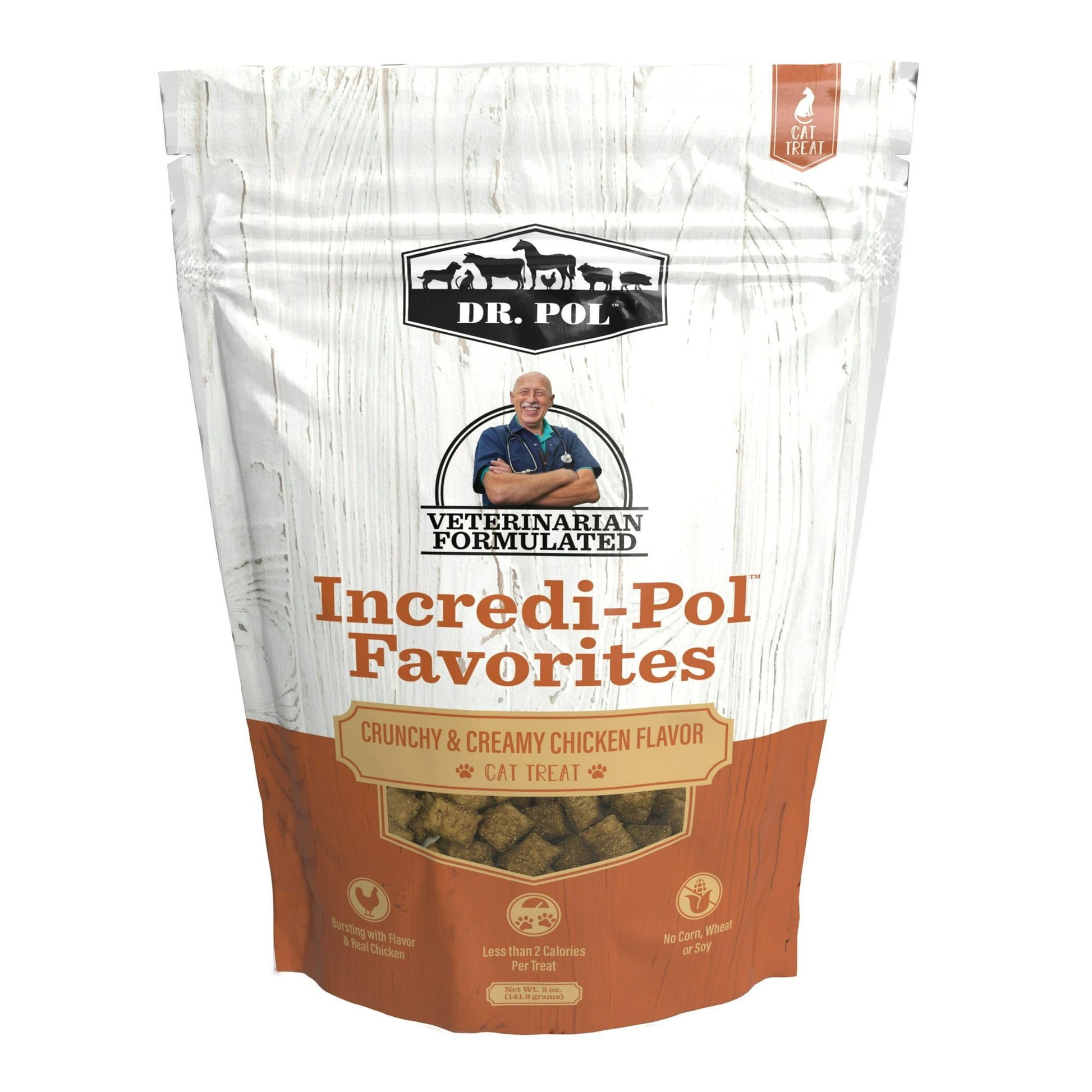 Dr. Pol Incredi-Pol Favorites Crunchy Shell/Creamy Center Chicken Flavor Cat Treats, 5 oz. Bag - Blessings Grow Meadows
