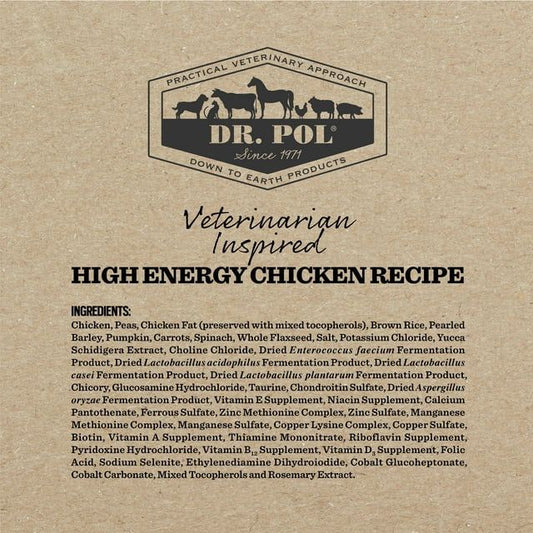 Dr. Pol High Energy Limited Ingredient Chicken Recipe Dry Dog Food for All Breeds, Ages and Sizes of Dogs and Growing Puppies, 12 lb. Bag - Blessings Grow Meadows