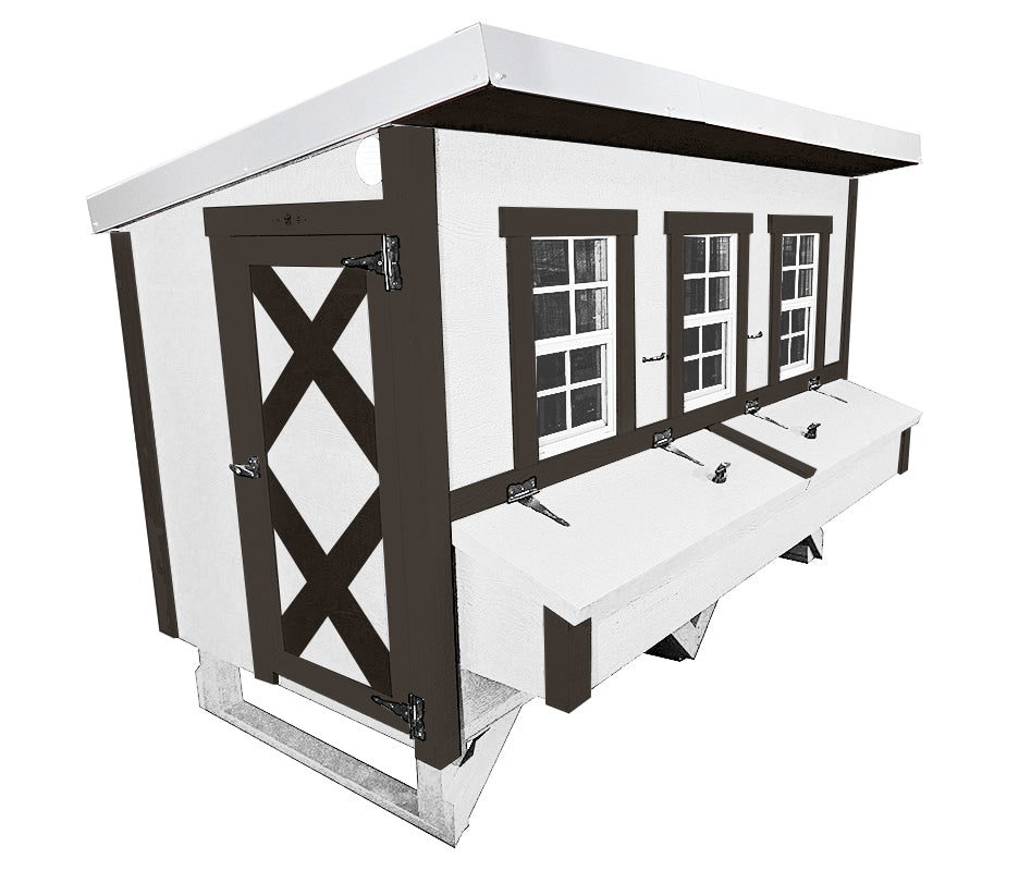 OverEZ XL chicken coop with spacious design suitable for up to 20 chickens, featuring durable construction and ventilation.